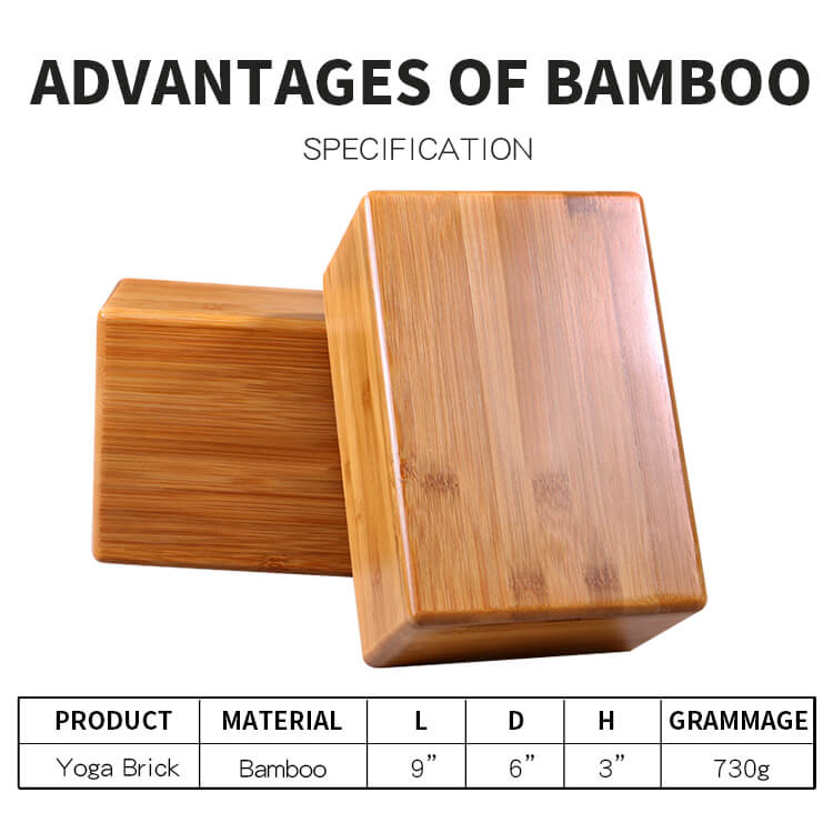 Bloco de ioga de bambu