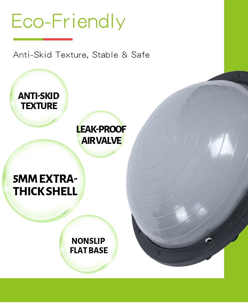 Bola bosu com bandas de resistência