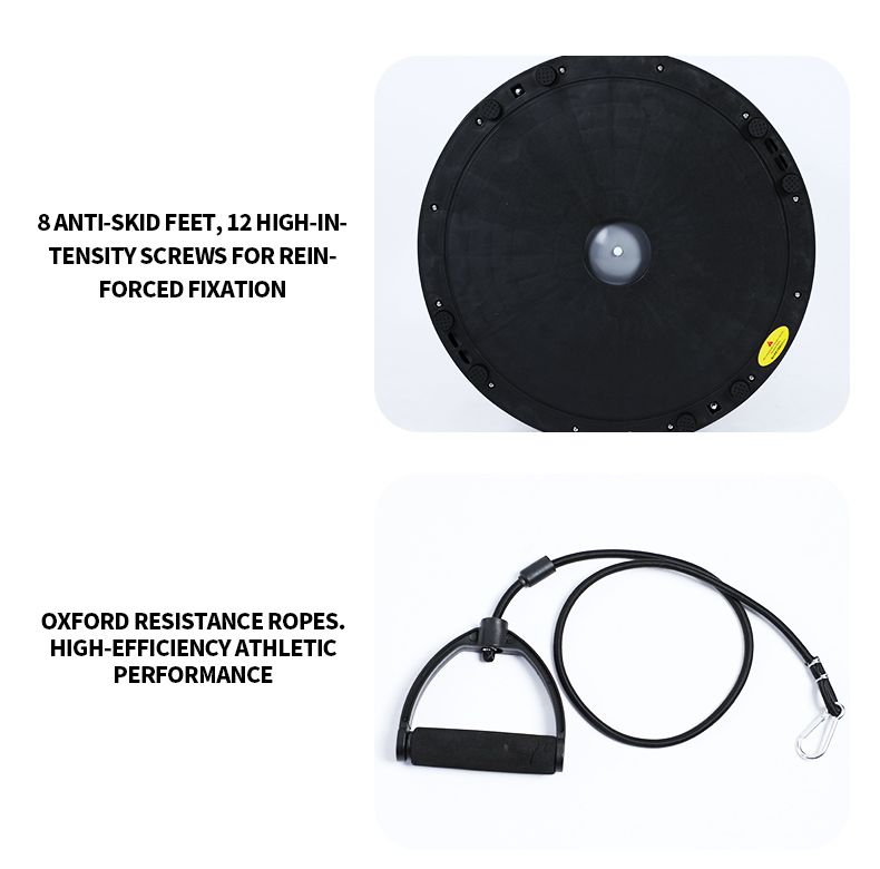Bola bosu com bandas de resistência