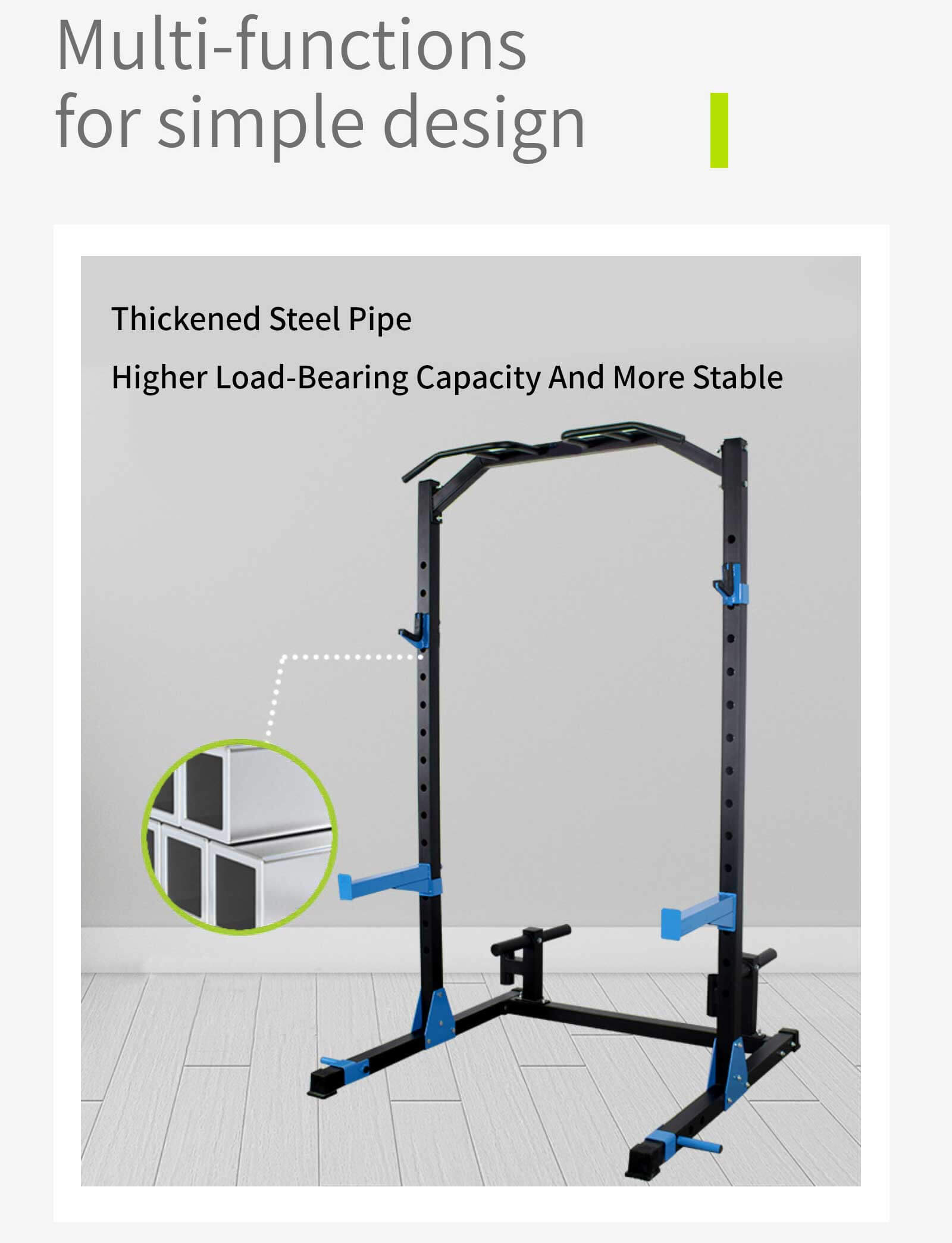 Rack de agachamento de meio quadro multifuncional