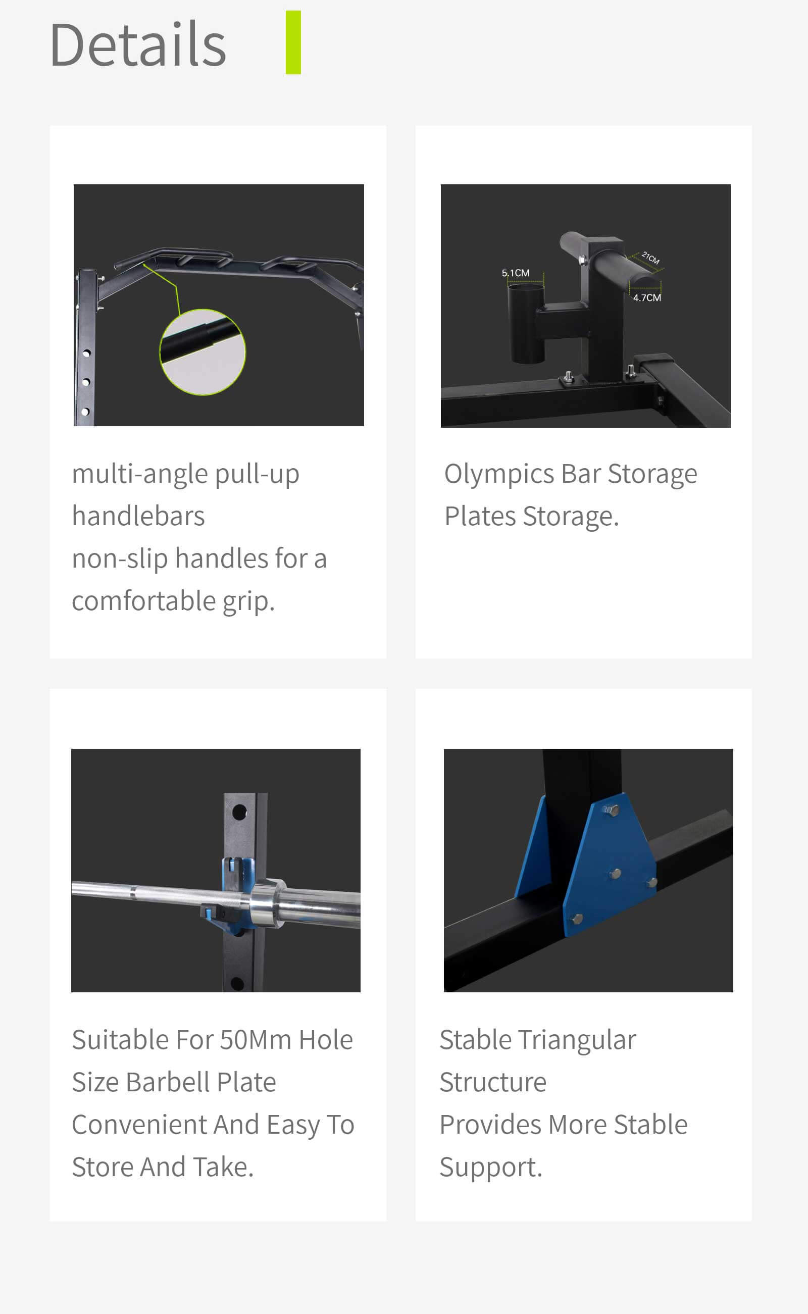 Rack de agachamento de meio quadro multifuncional