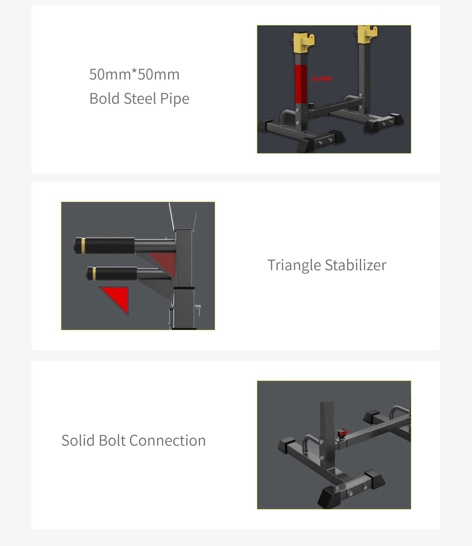 Rack de agachamento multifuncional