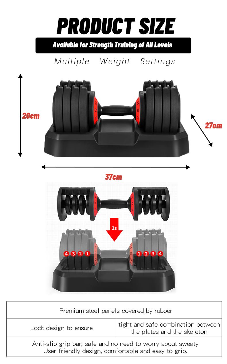Dumbbell ajustável com sistema de discagem