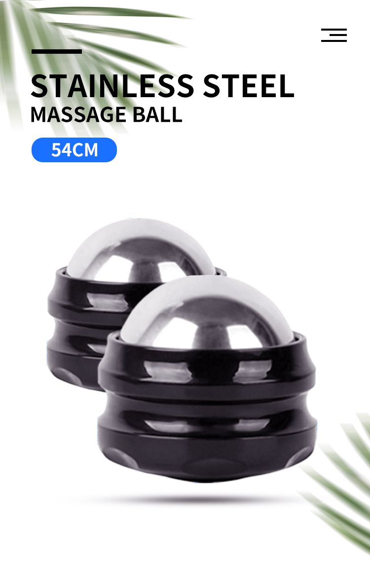 Bola de rolo de massagem manual de aço inoxidável