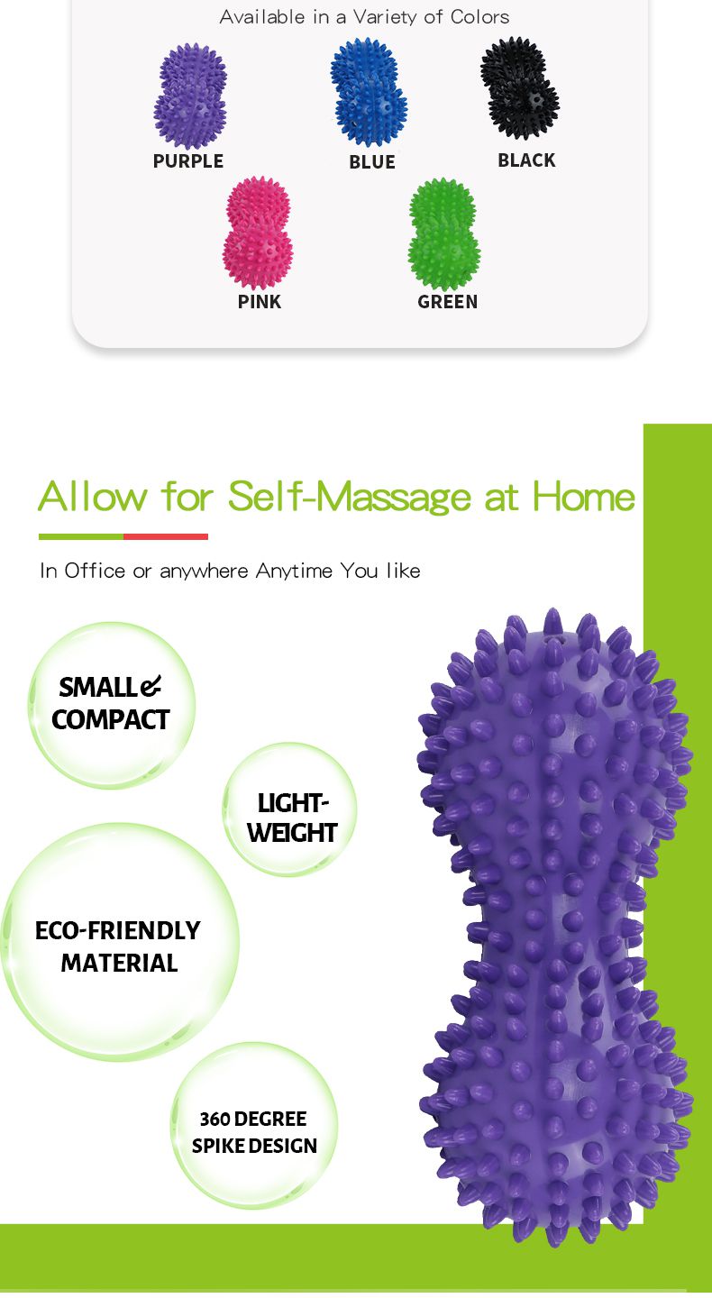 Bola de massagem PVC de forma espetada de amendoim