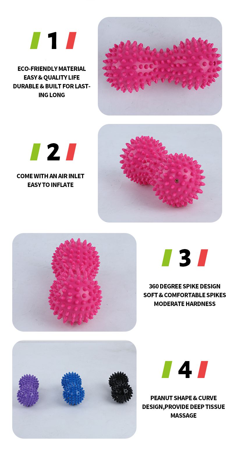 Bola de massagem PVC de forma espetada de amendoim