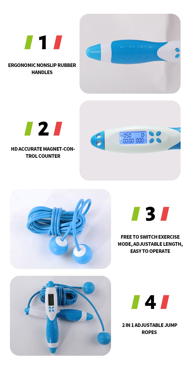 Cordas de salto eletrônico com duas opções de corda