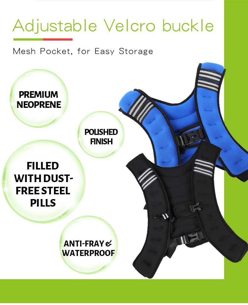 Colete ponderado com exercício com faixa reflexiva Colete ponderado com exercício com faixa reflexiva