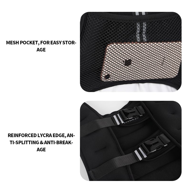 Colete ponderado com exercício com faixa reflexiva Colete ponderado com exercício com faixa reflexiva