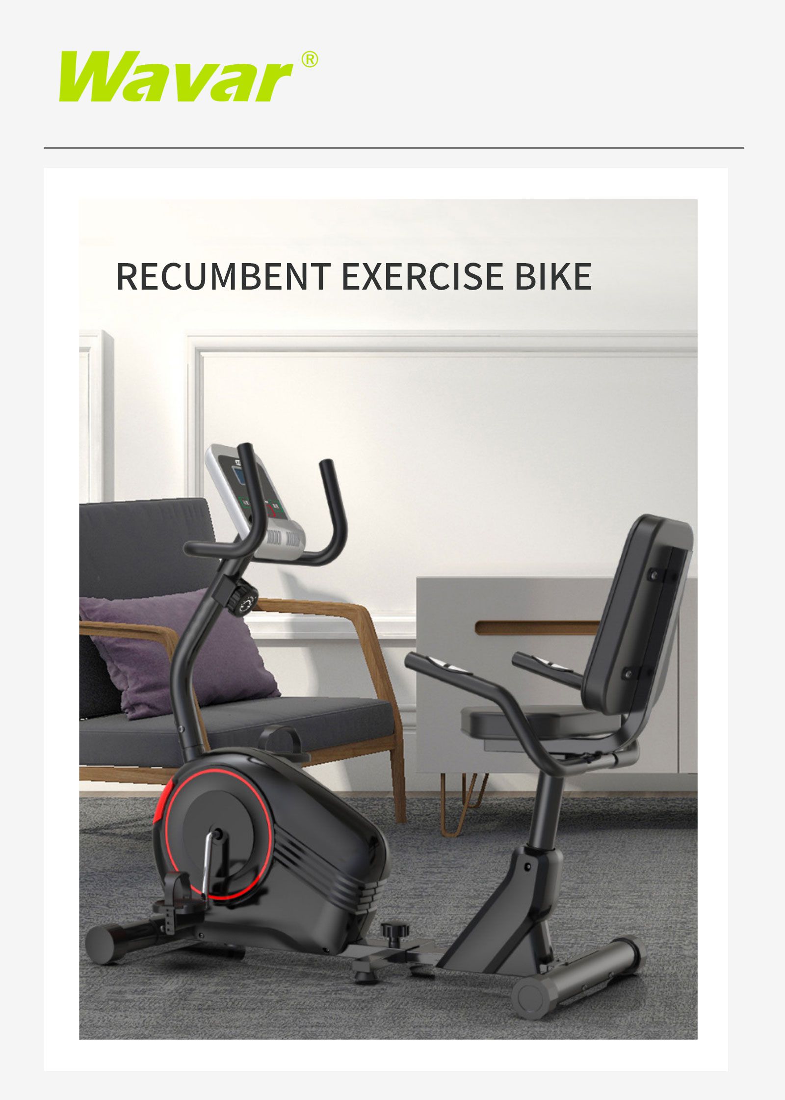 Bicicleta de exercício reclinada
