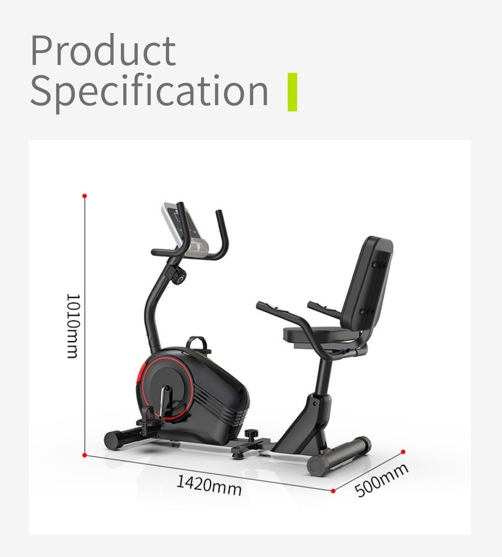 Bicicleta de exercício reclinada