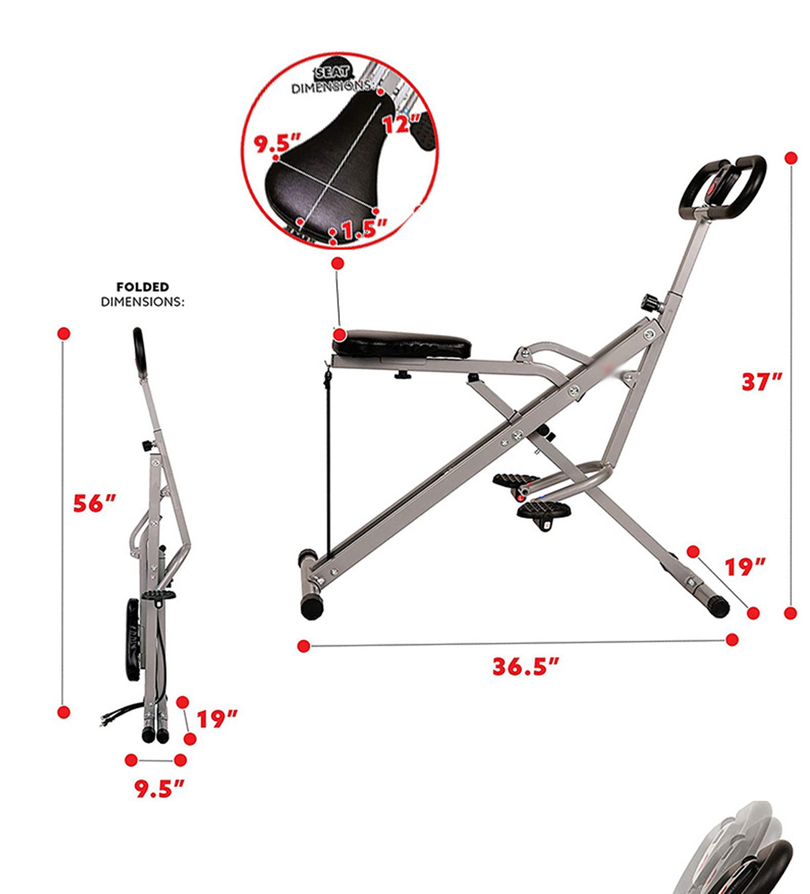 Máquina de passeio com remadores de agachamento