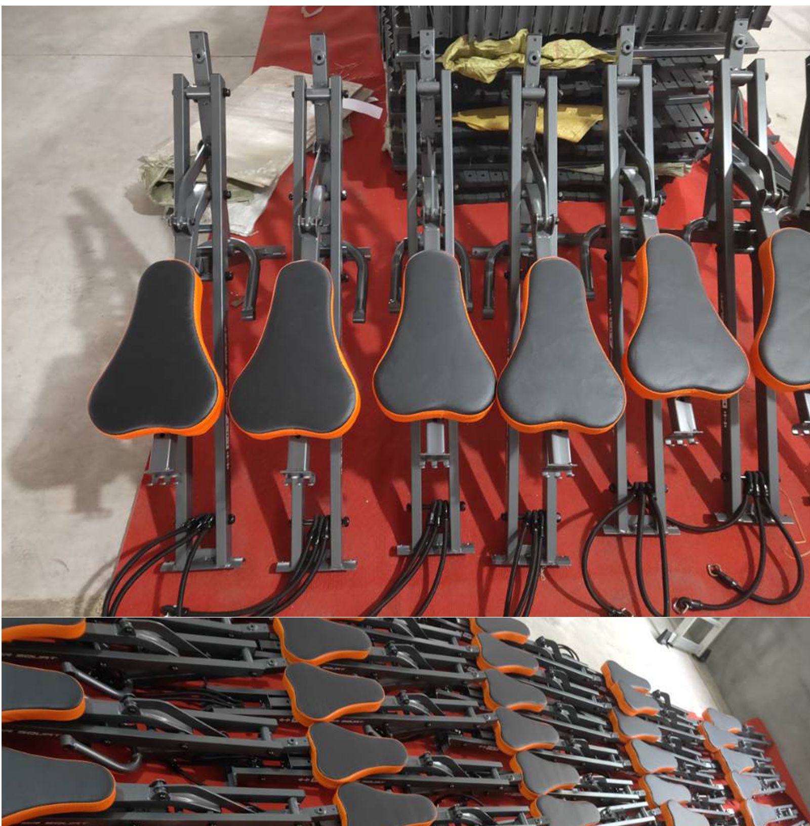 Máquina de passeio com remadores de agachamento