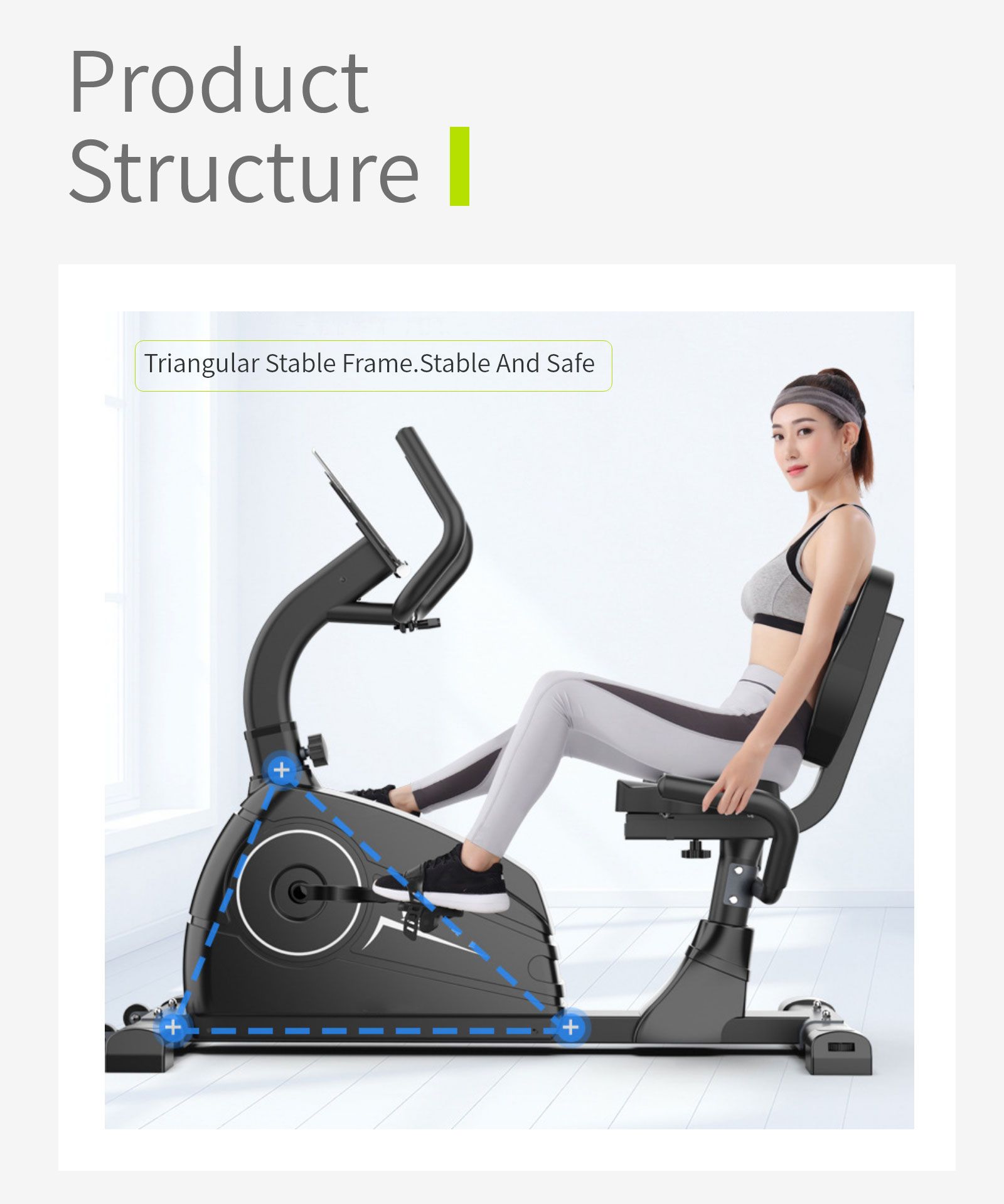 Bicicleta de exercício reclinada em casa