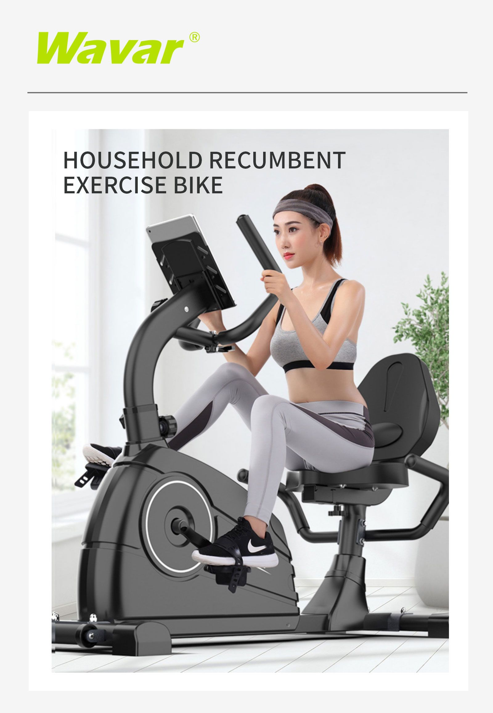 Bicicleta de exercício reclinada em casa