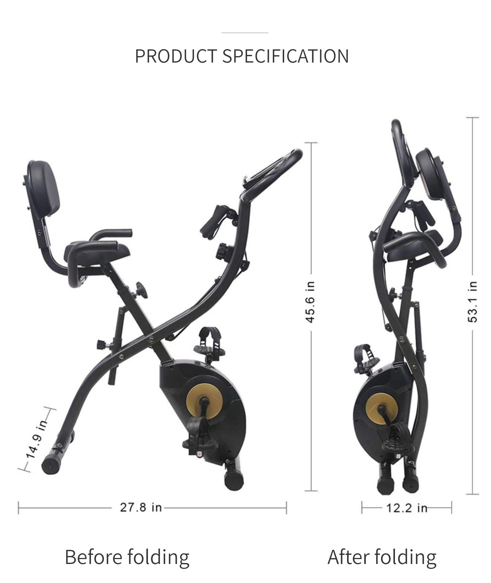Bicicleta de exercício dobrável