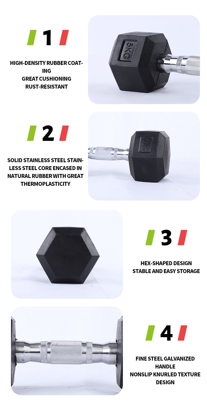 Dumbbell hexadecimal revestido de borracha preta