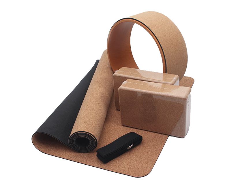Conjunto de ioga de cortiça