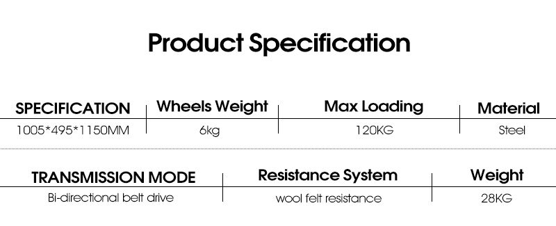 Especificações do produto de bicicleta de rotação interna