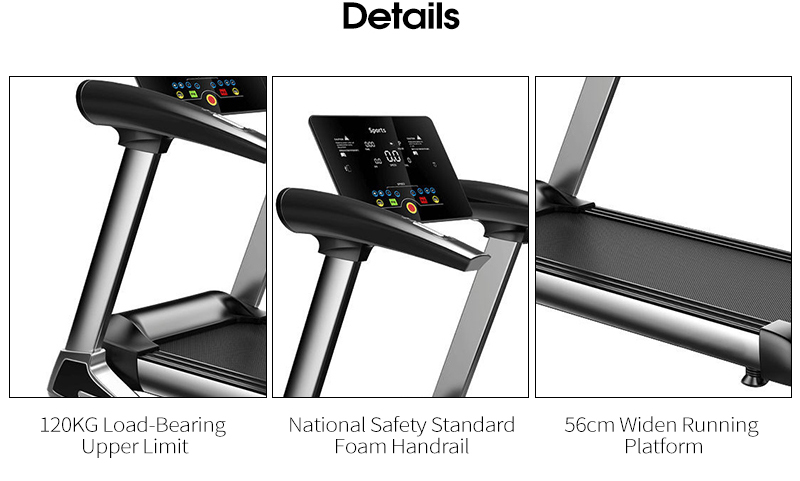Treadmill médio dobrável multifuncional para academia em casa