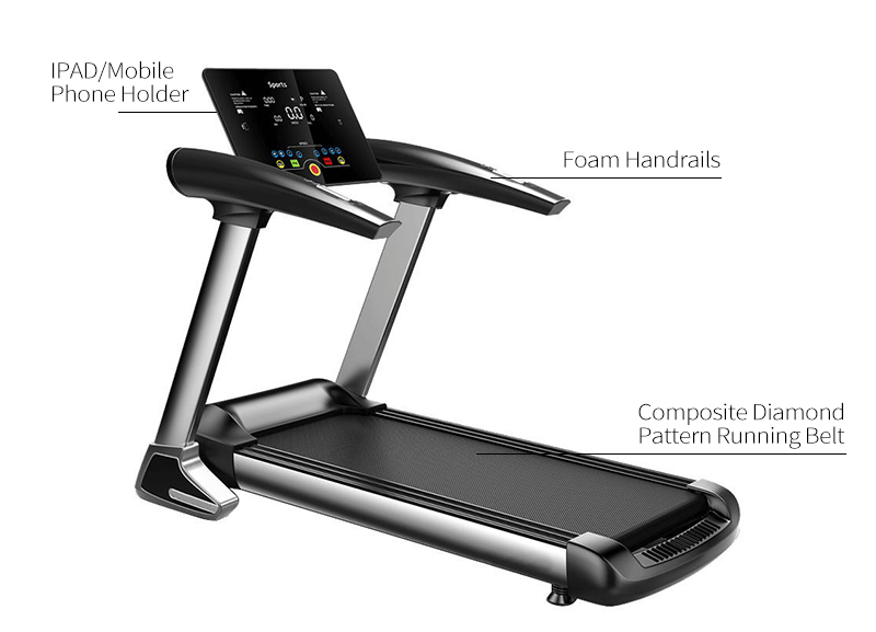 Treadmill médio dobrável multifuncional para academia em casa