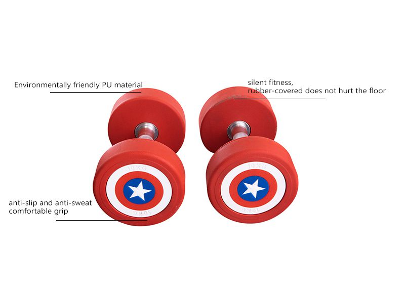 Capitão America estilo Round Pu Dumbbells