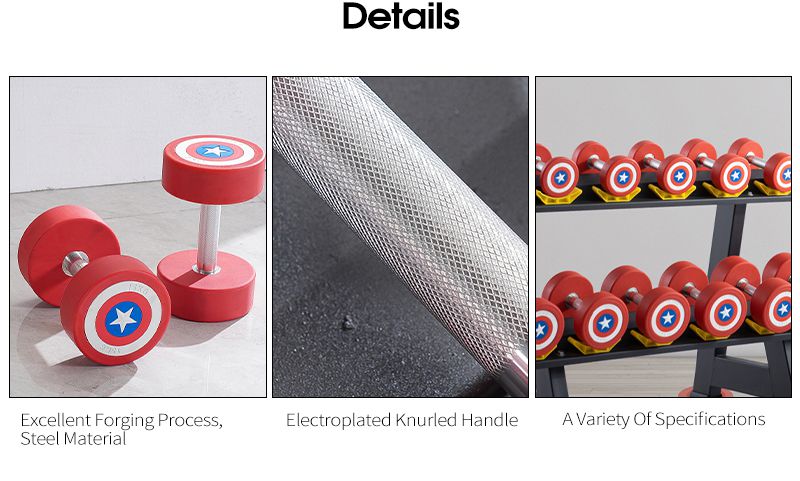 Capitão America estilo Round Pu Dumbbells