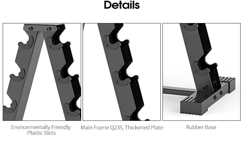 Um rack de halteres de forma