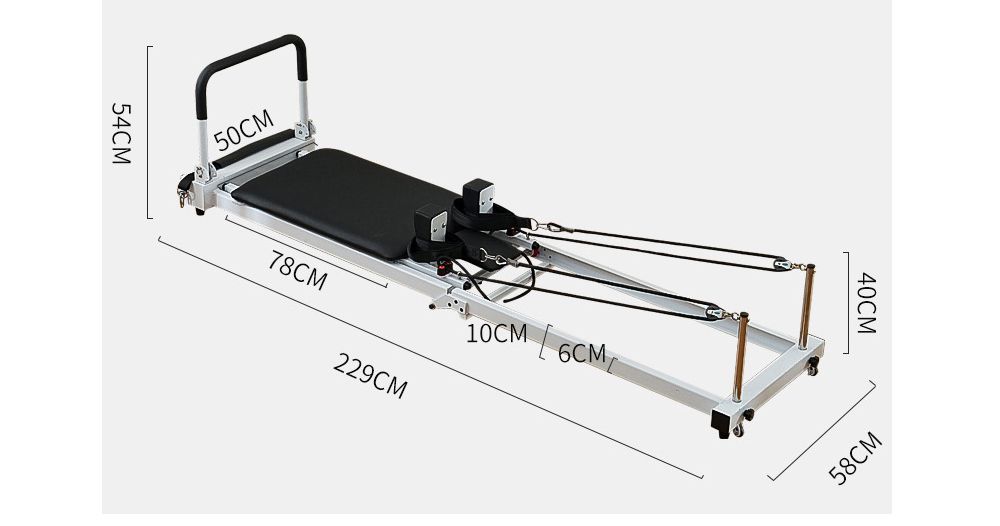 Aço portátil Pilates Reformador