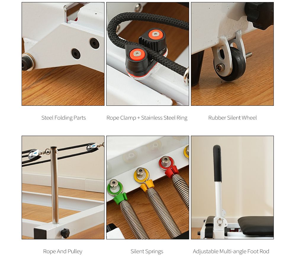 Aço portátil Pilates Reformador
