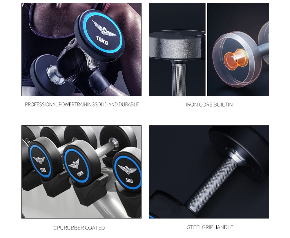 Dumbbell de revestimento de borracha da CPU
