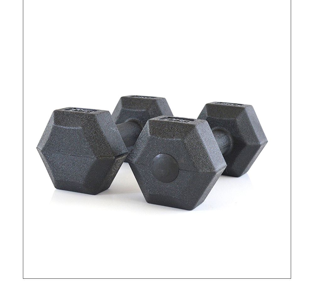 Haltere de borracha hexagonal moldada de uma peça