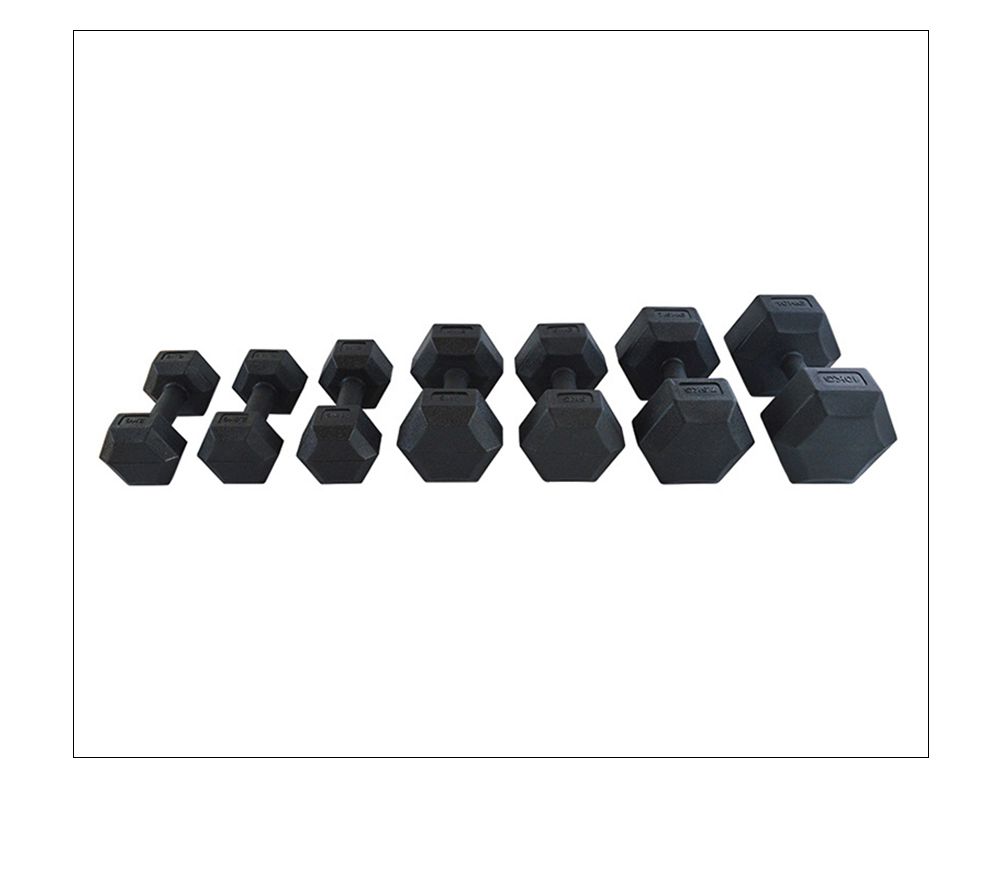 Haltere de borracha hexagonal moldada de uma peça