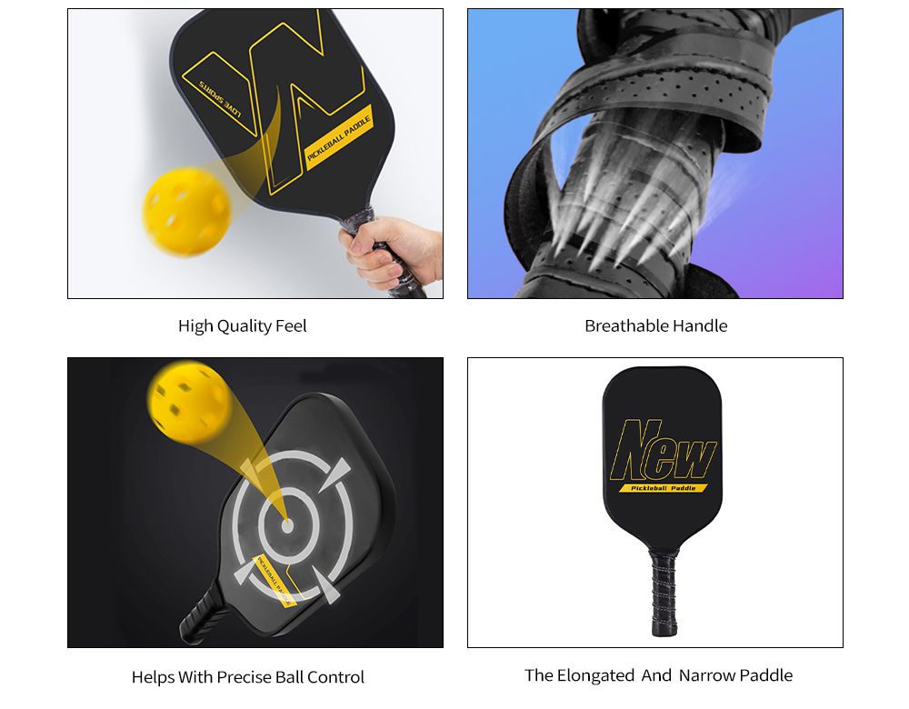 Raquete de fibra de carbono ofensiva PTFE