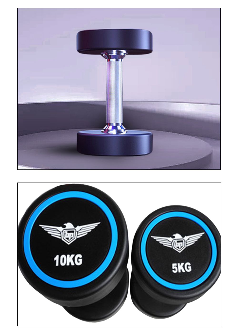 Dumbbell de revestimento de borracha da CPU