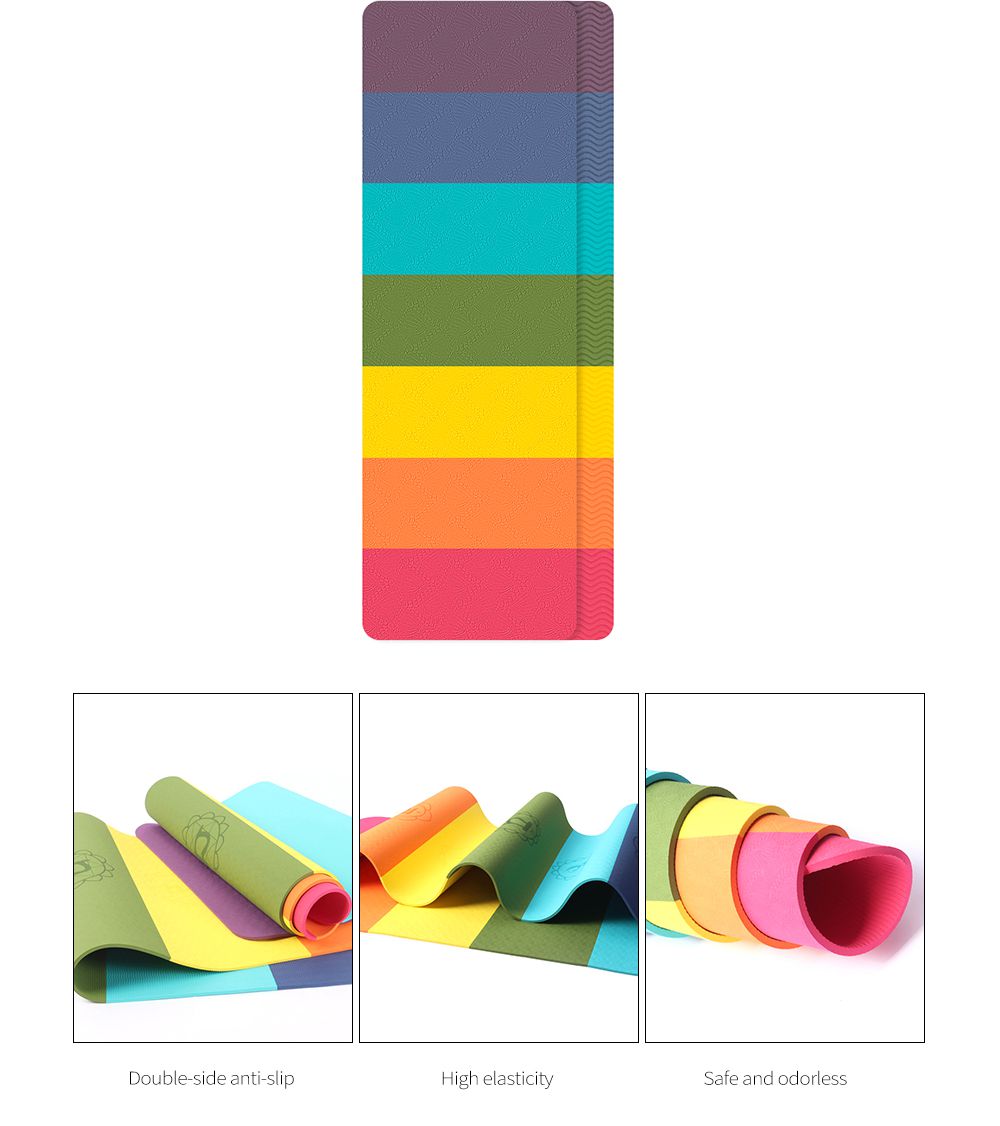 Tpe color block bloquear tapete de ioga