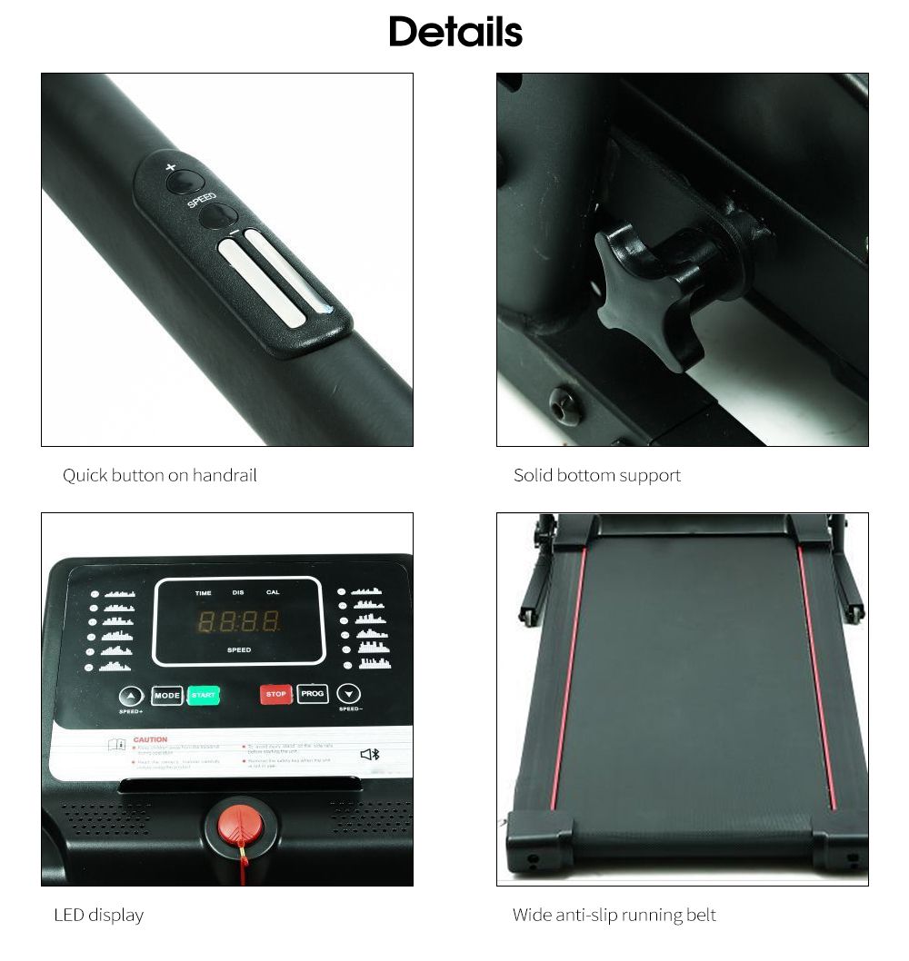 Máquina de fitness de corrida de corrida elétrica com tela LCD