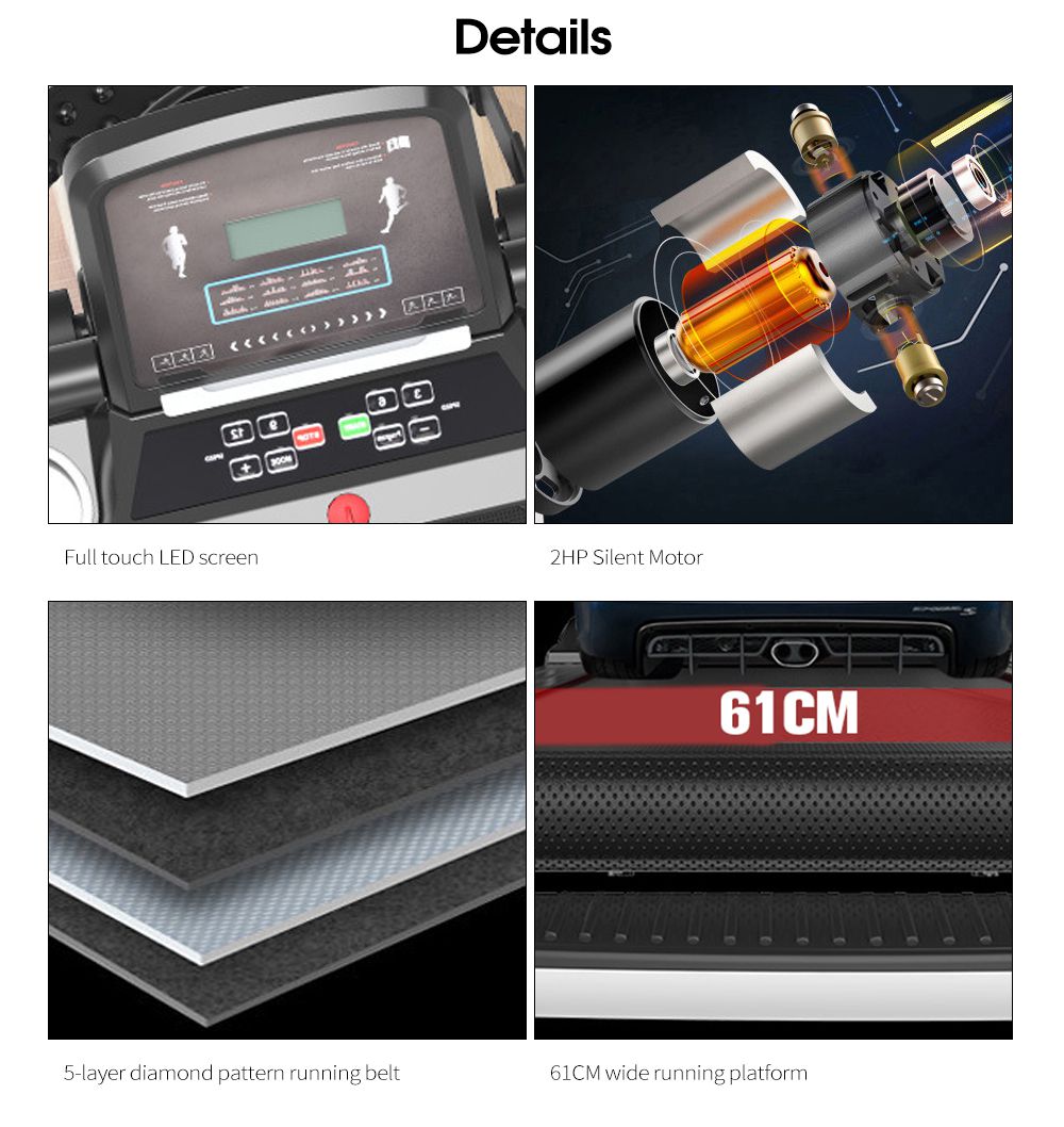 Uso doméstico comercial Uso de fitness Máquina elétrica Máquina elétrica Equipamento esportivo Incline Theadmill