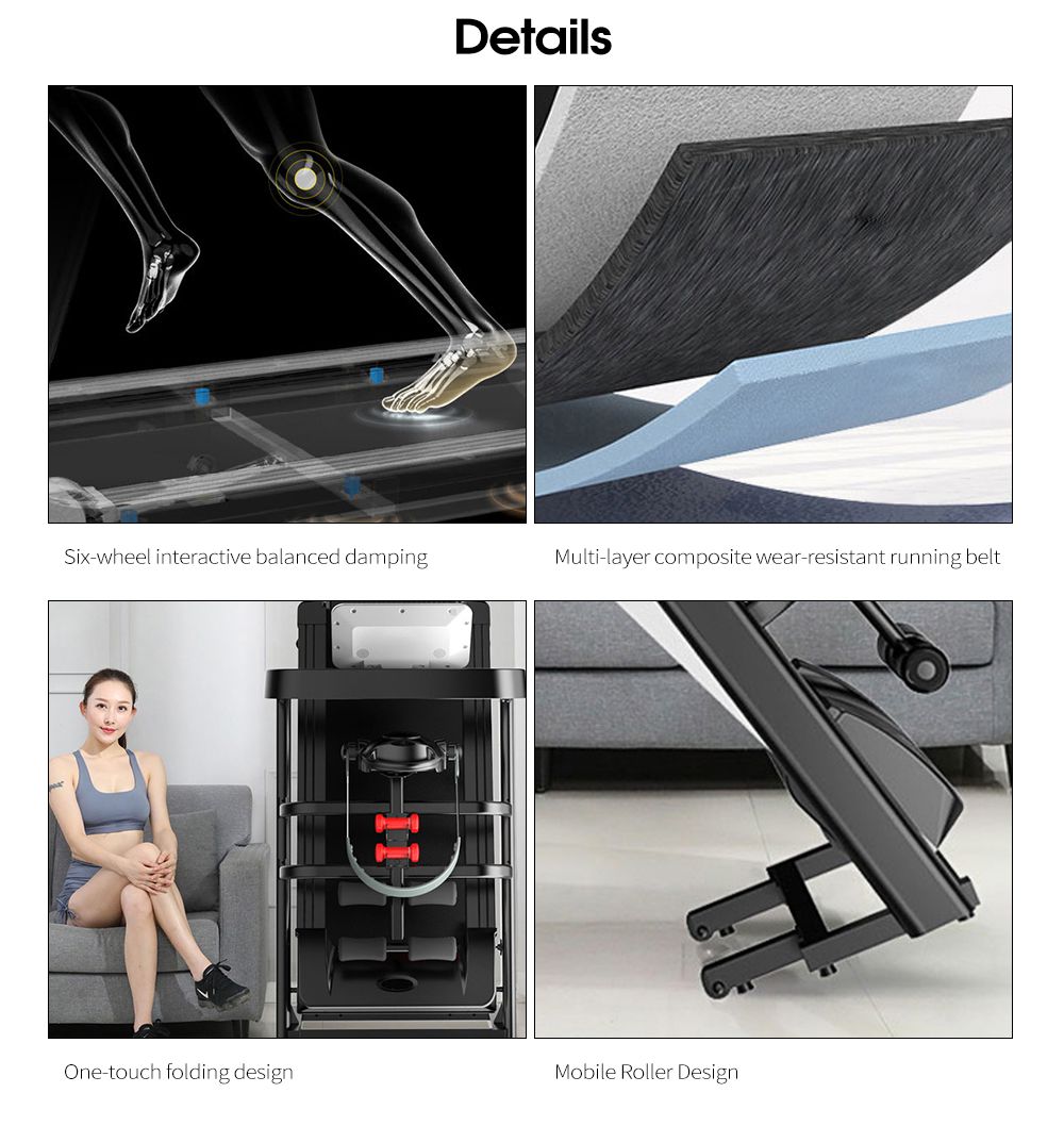 Fitness Pequeno dobramento Freadmill Homome Mini Máquina de caminhada de equipamentos esportivos elétricos multifuncionais