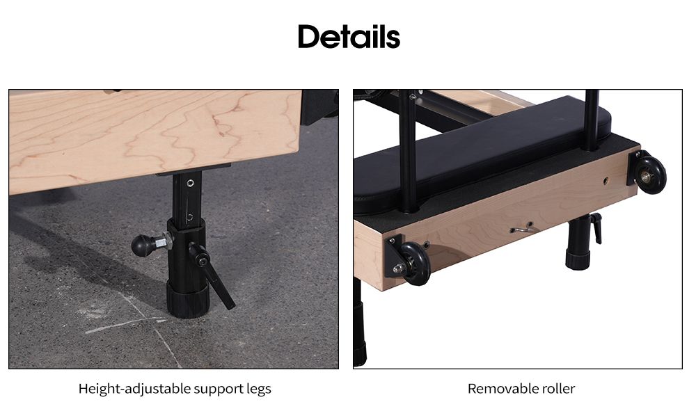 Maple Dobing Pilates Reformer (altura ajustável da perna)