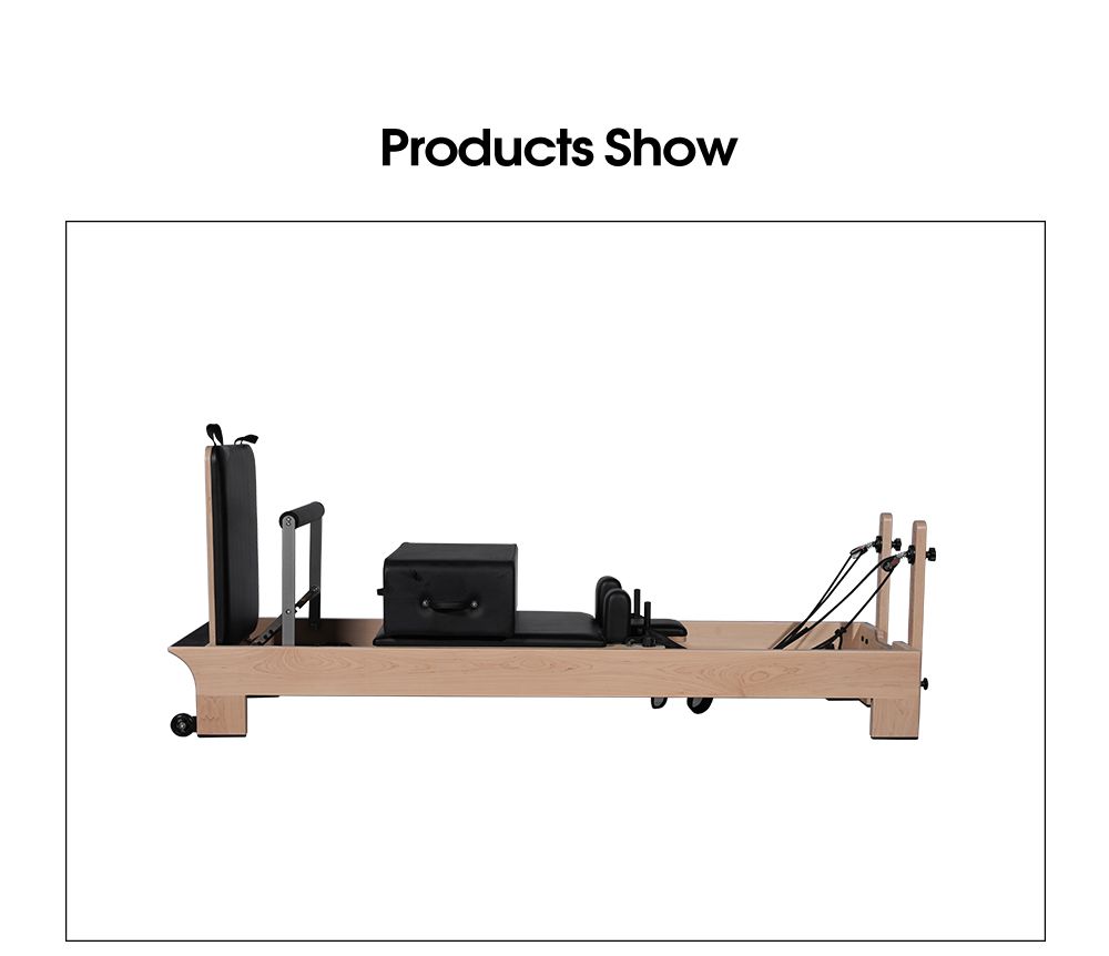 Treinamento corporal Core Baple Maple Wood Pilates Reformer Machine com apoios para pés internos