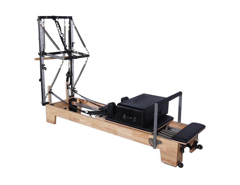 Uso doméstico Exercício corporal Sliding Core Bed Oak Wood Pilates Reformer Half Trapeze com torre