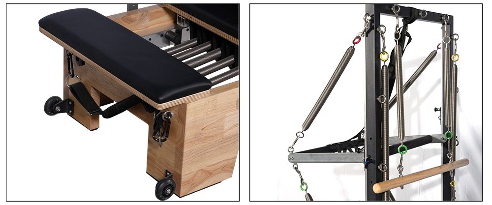 Uso doméstico Exercício corporal Sliding Core Bed Oak Wood Pilates Reformer Half Trapeze com torre