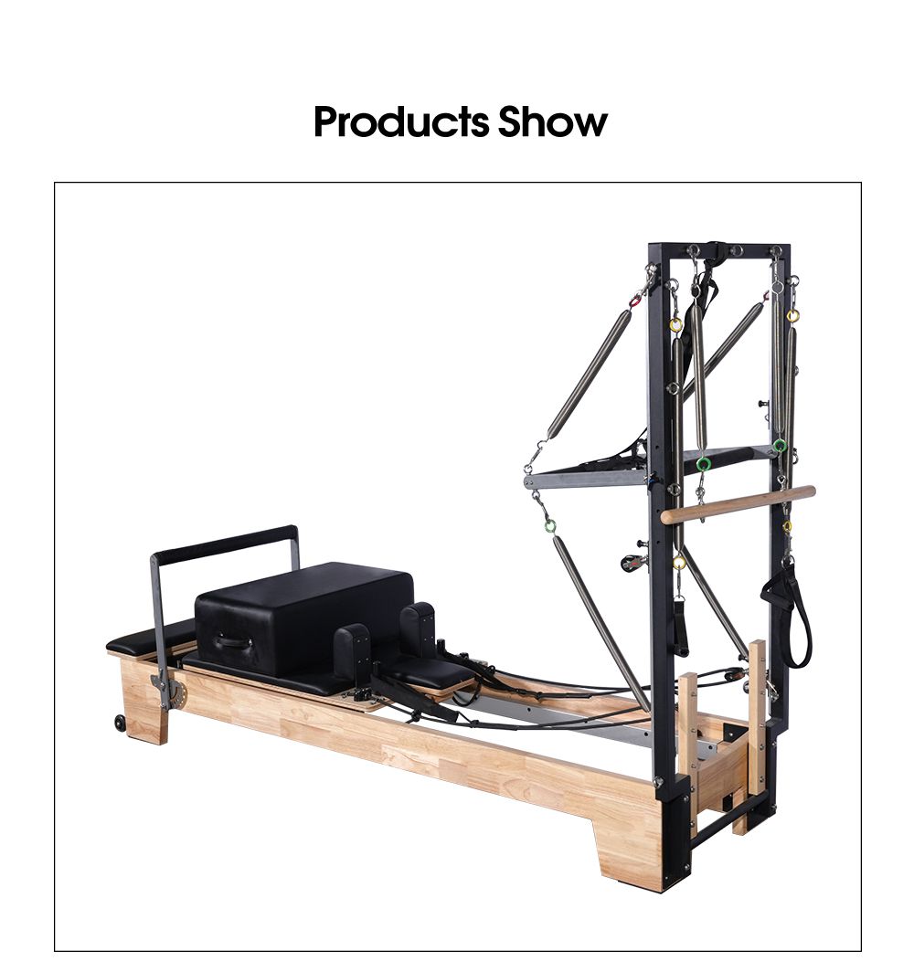 Uso doméstico Exercício corporal Sliding Core Bed Oak Wood Pilates Reformer Half Trapeze com torre