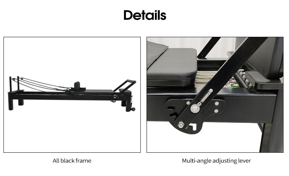 Excelente Máquina de Reformer Pilates Black Aluminium