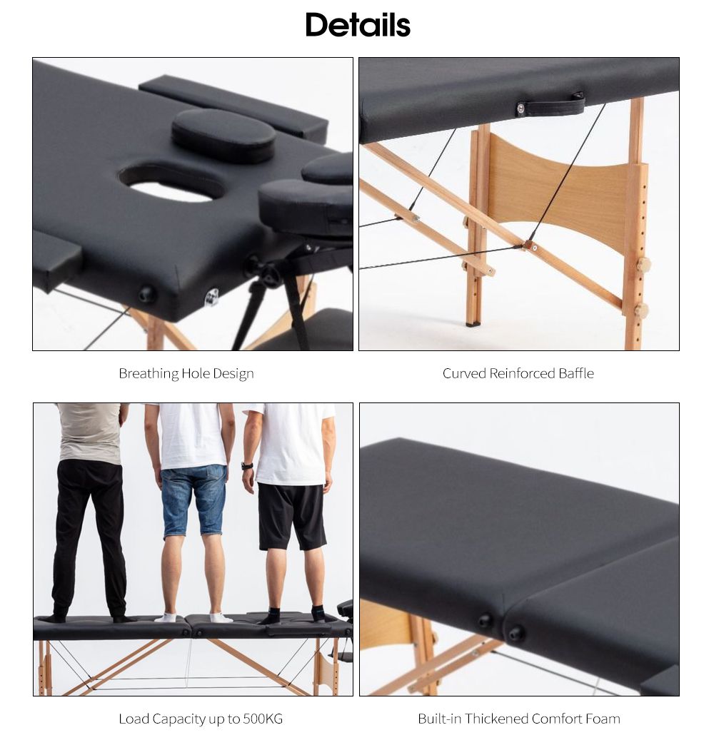 Mesa de massagem de madeira portátil