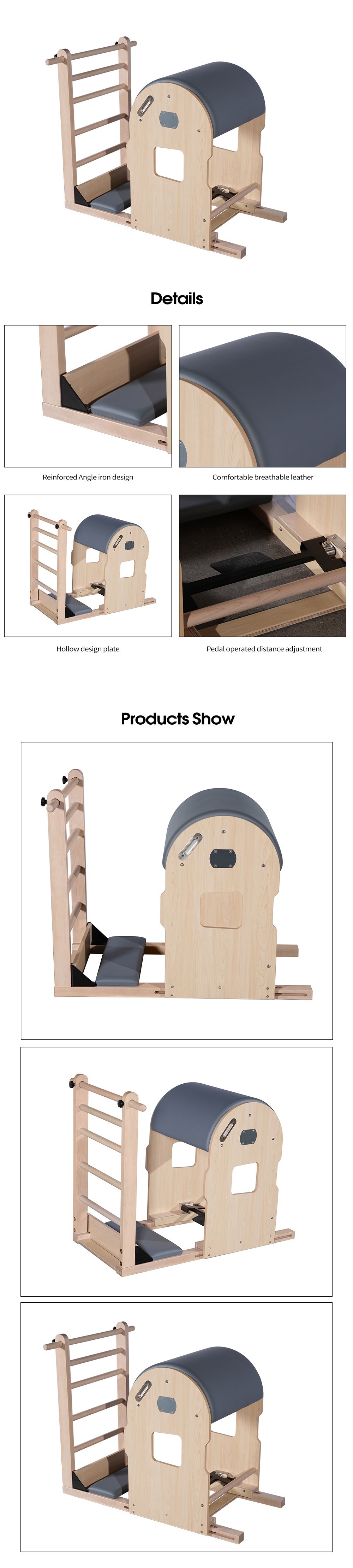 Ajuste dos pés de bordo Pilates Ladder Barrel