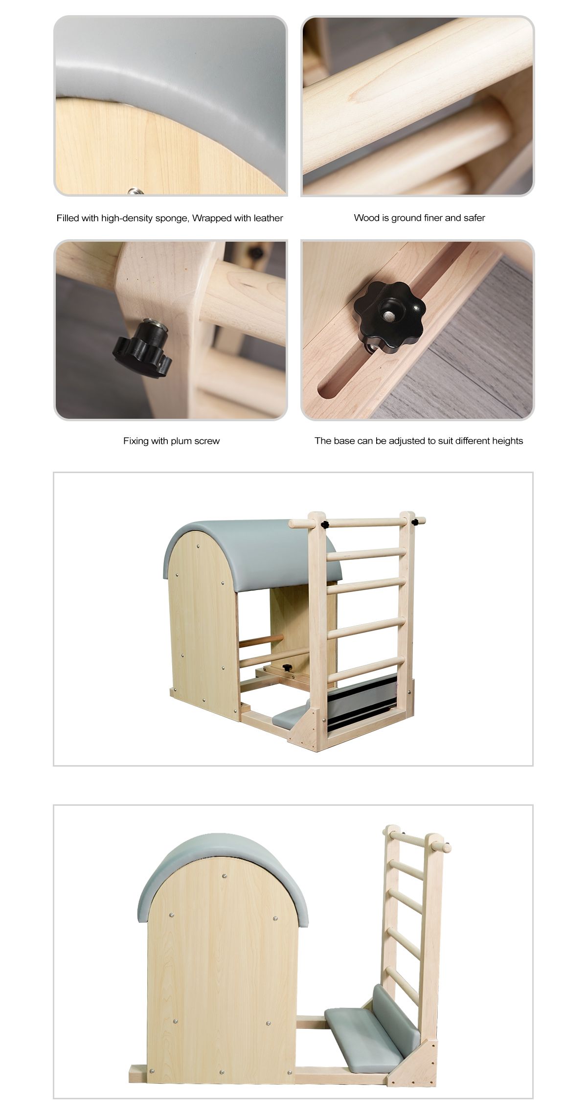 Barril de pilates de madeira de estúdio personalizada