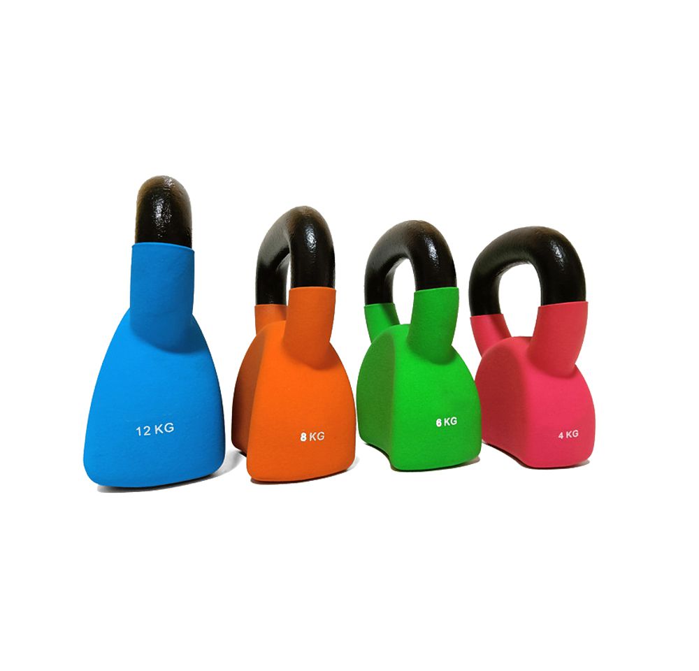 Kettlebell com revestimento de vinil único com contornos