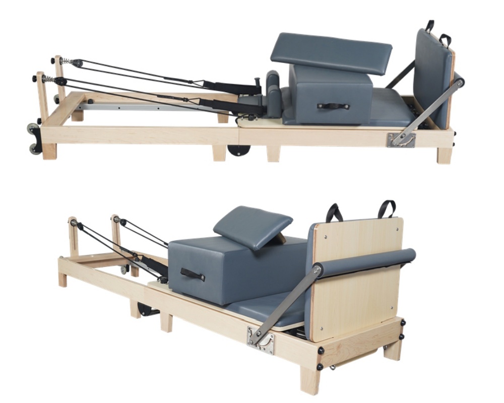 Máquina de exercício dobrável de Pilates com pernas de madeira